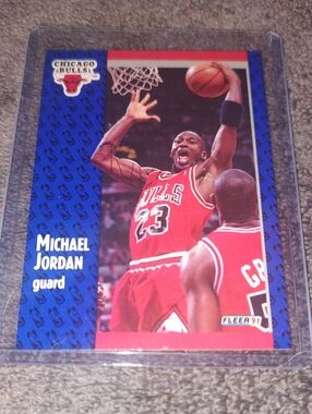 Michael Jordan Chicago Bulls Basketball Trading Card 91 Fleer